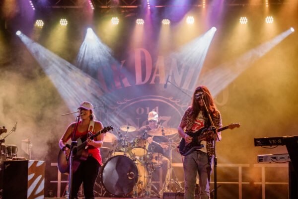 The Rick Lewis Band under the stage lights